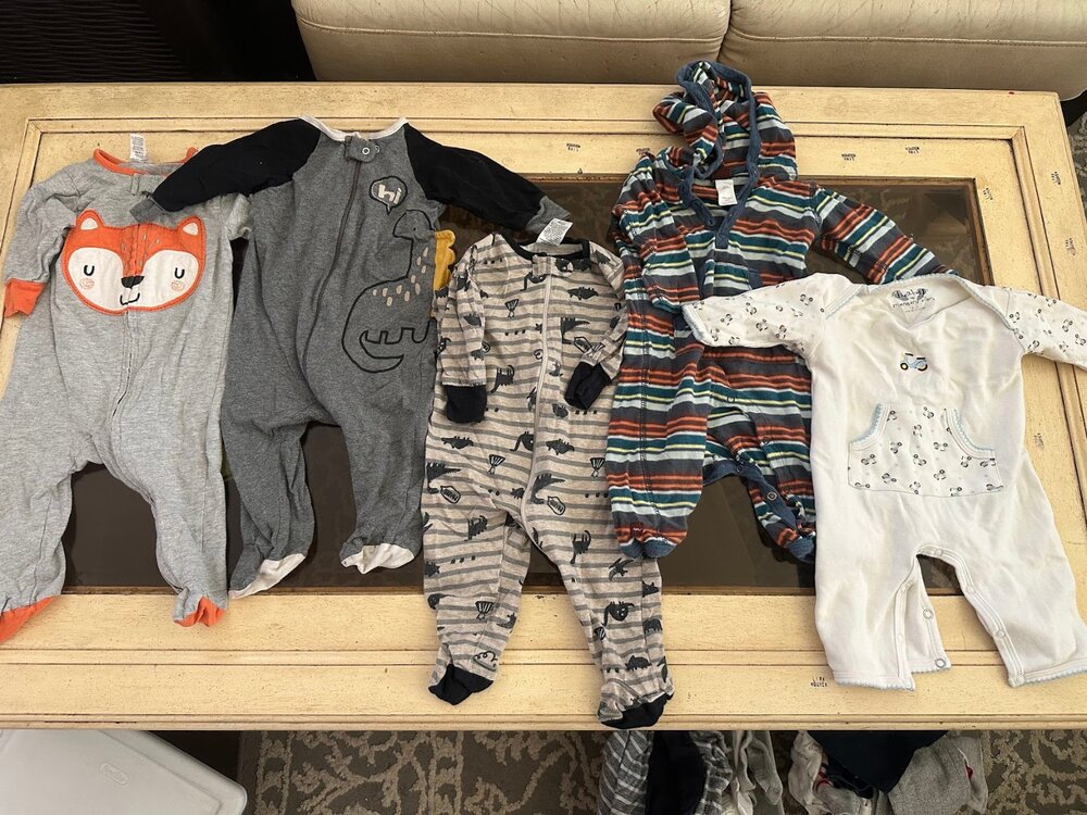 Gerber Baby Boys Pajamas Bundle 3-6 Months - Fox, Dinosaur, Stripes
